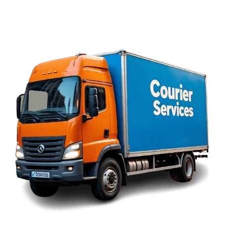 Courier and package delivery illustration